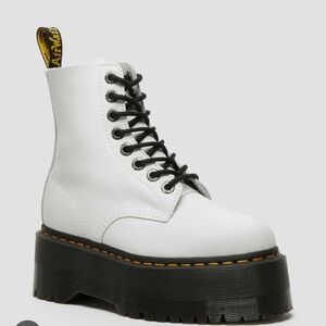 Dr. Martens White Combat Platform Boots
